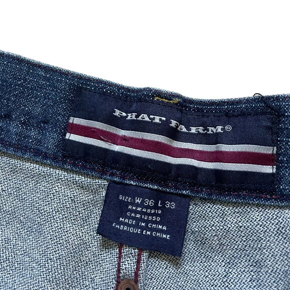 Phat Farm Y2K Mens Relaxed Fit Blue Denim Jeans Size 36W 33L - Picture 3 of 8